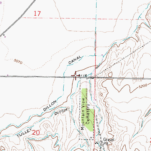 Topographic Map of 07S08W17DDC_02 Well, MT