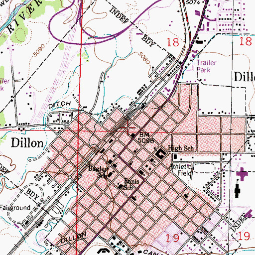 Topographic Map of 07S08W18CDCC01 Well, MT