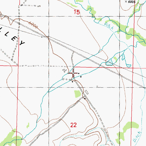 Topographic Map of 07S12W22ABBB01 Well, MT