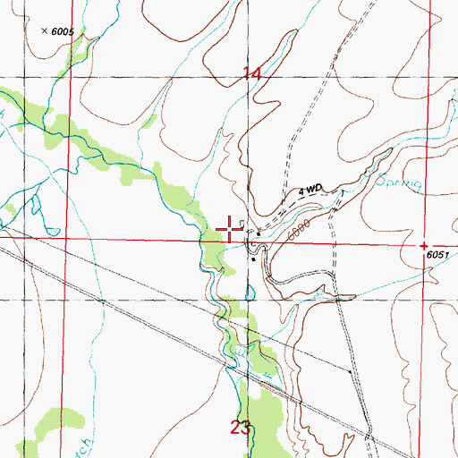 Topographic Map of 07S12W14CDDD01 Well, MT