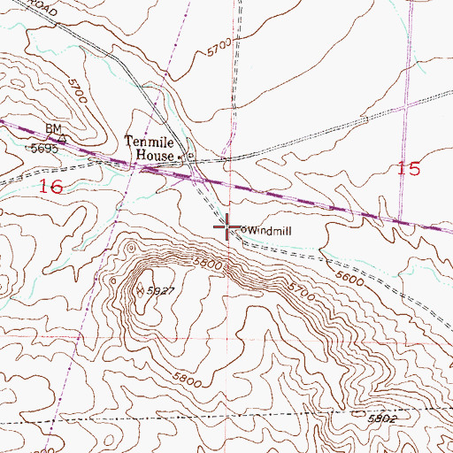 Topographic Map of 07S10W15CBCC01 Well, MT