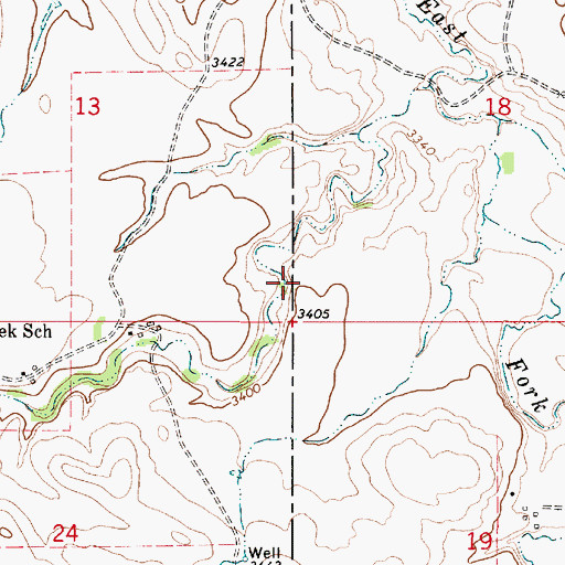 Topographic Map of 07S54E13DDDA01 Well, MT