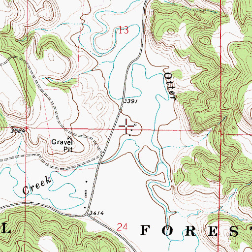 Topographic Map of 07S45E13DCCC01 Well, MT