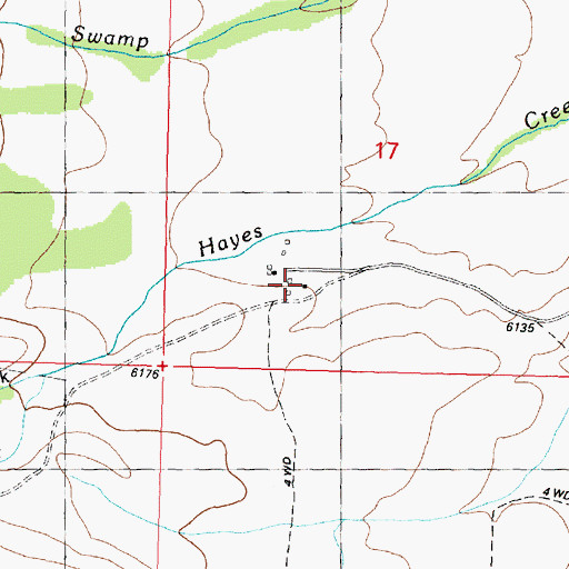 Topographic Map of 07S12W17CDBC01 Well, MT