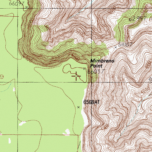 Topographic Map of Mimbreno Point, AZ