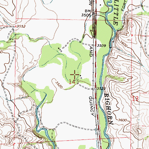 Topographic Map of 07S35E14ACC01_ Well, MT