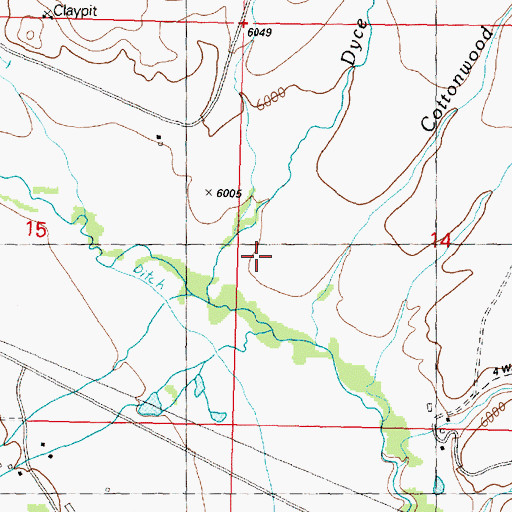Topographic Map of 08S39E14CBBD01 Well, MT