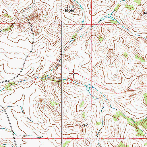 Topographic Map of 07S54E17ADCD01 Well, MT