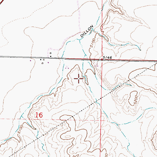 Topographic Map of 07S08W16AACA01 Well, MT