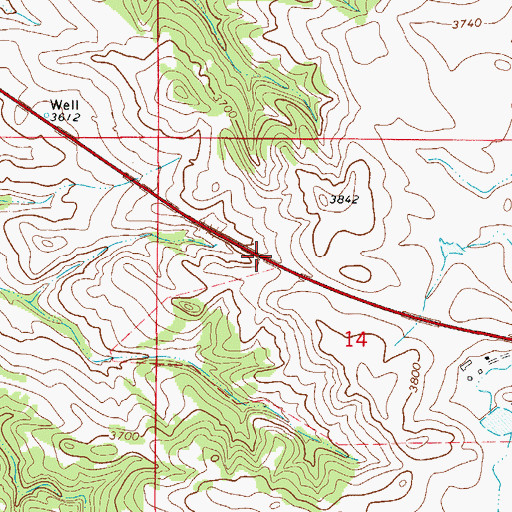 Topographic Map of 07S55E14BB__01 Well, MT