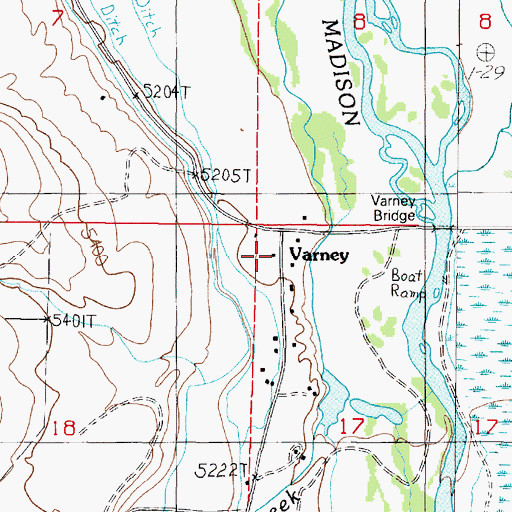Topographic Map of 07S01W17BBBB01 Well, MT