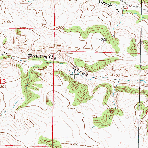 Topographic Map of 07S40E18BBDD01 Spring, MT