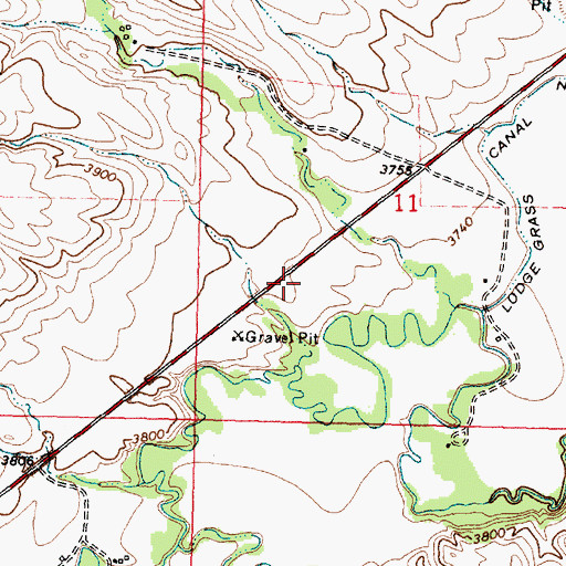 Topographic Map of 07S34E11CBDD01 Well, MT