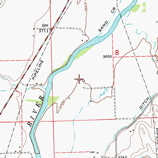 Topographic Map of 07S23E08CACB01 Well, MT