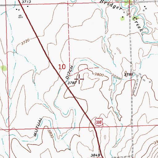 Topographic Map of 07S23E10DBBD01 Well, MT