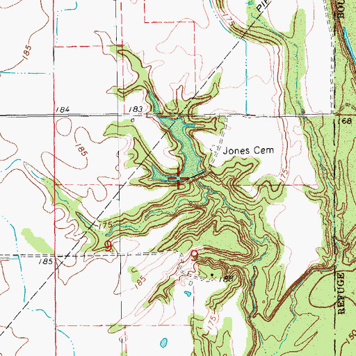 Topographic Map of Jones Lake Dam, AR