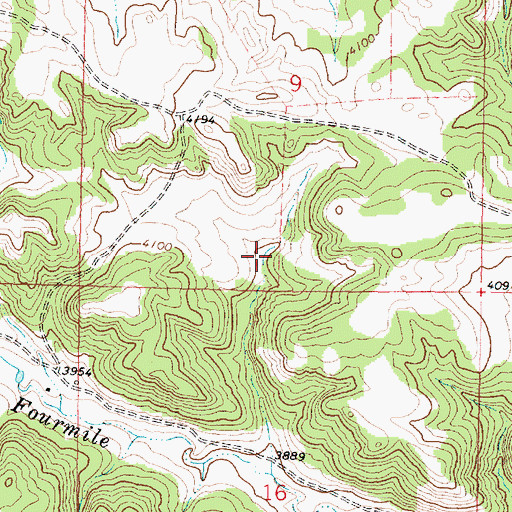 Topographic Map of 07S40E09CDDA01 Spring, MT