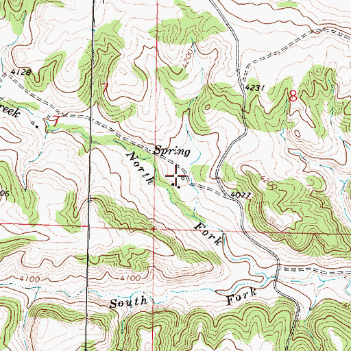 Topographic Map of 07S40E08CCDA01 Well, MT