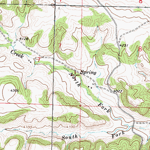 Topographic Map of 07S40E07DADD01 Spring, MT