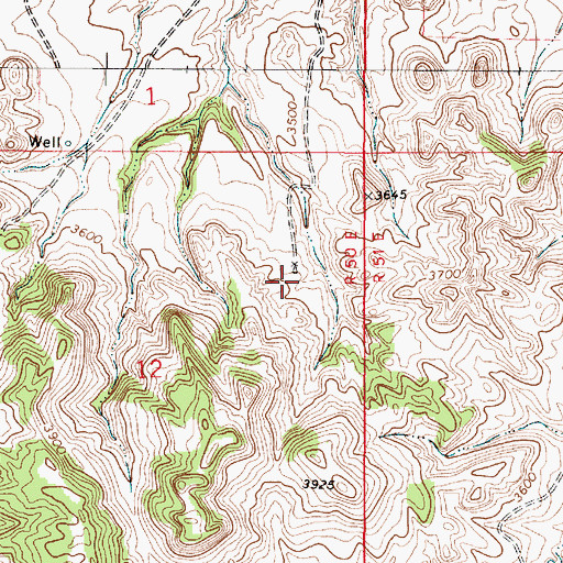 Topographic Map of 07S50E12ADBA01 Well, MT