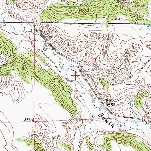 Topographic Map of 07S46E11CACA01 Well, MT