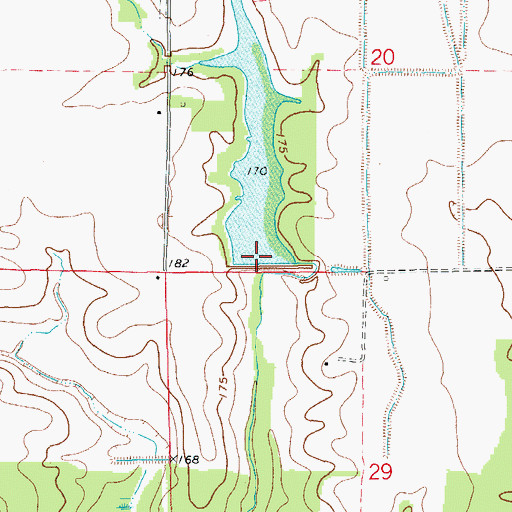 Topographic Map of Lumsden Lake Dam, AR