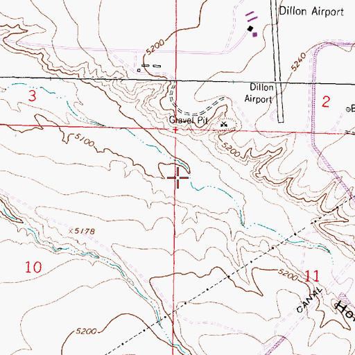 Topographic Map of 07S08W11BBCB01 Well, MT