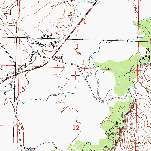 Topographic Map of 07S34E12ABBB02 Well, MT