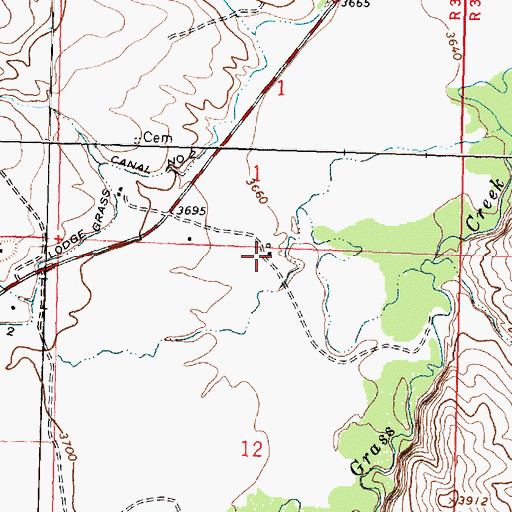 Topographic Map of 07S34E12ABBB01 Well, MT