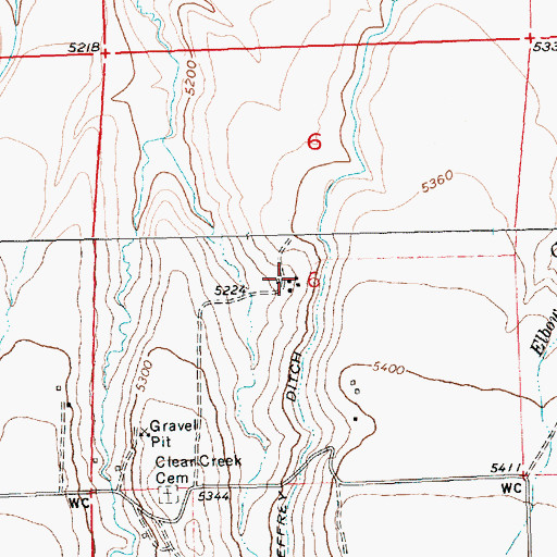 Topographic Map of 07S21E06CAAA01 Well, MT