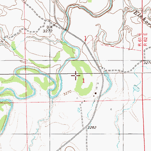 Topographic Map of 07S61E01DCAB01 Well, MT