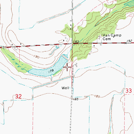 Topographic Map of Rodgers Lake Number One Dam, AR