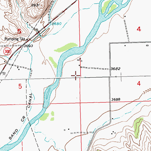 Topographic Map of 07S23E05DDAA01 Well, MT