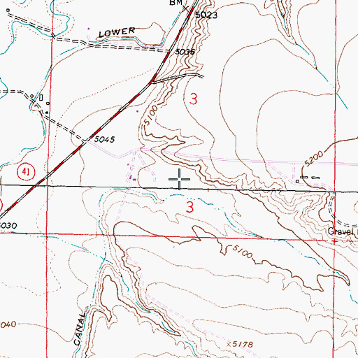 Topographic Map of 07S08W03CDA_01 Well, MT