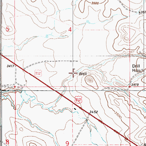 Topographic Map of 07S55E04DCBC01 Well, MT