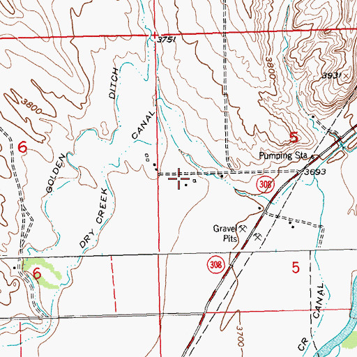 Topographic Map of 07S23E05CBBA01 Well, MT