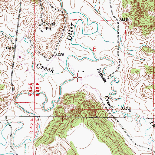Topographic Map of 07S46E06CACD01 Well, MT