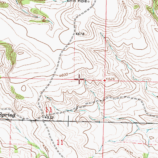 Topographic Map of 07S39E02DDCC01 Spring, MT