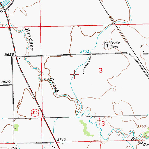 Topographic Map of 07S23E03BDCA01 Well, MT