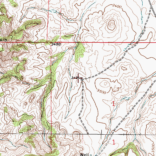 Topographic Map of 07S50E01BDBB01 Well, MT