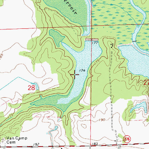 Topographic Map of Rodgers Lake Number Two, AR