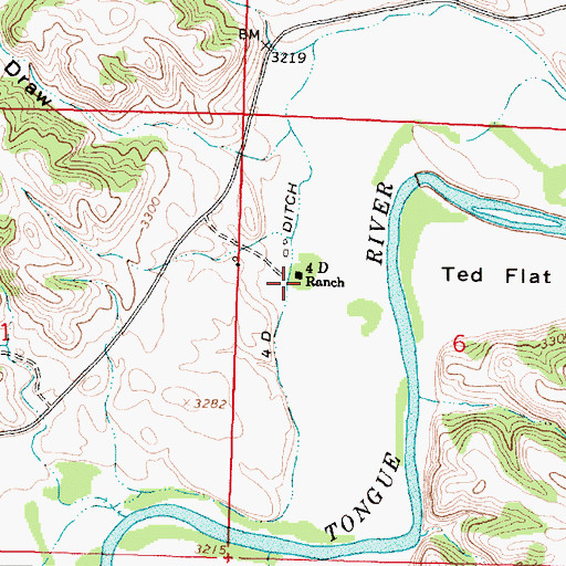 Topographic Map of 07S42E06BCDB01 Well, MT