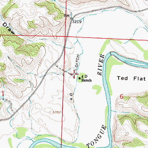 Topographic Map of 07S42E06BCAA01 Well, MT