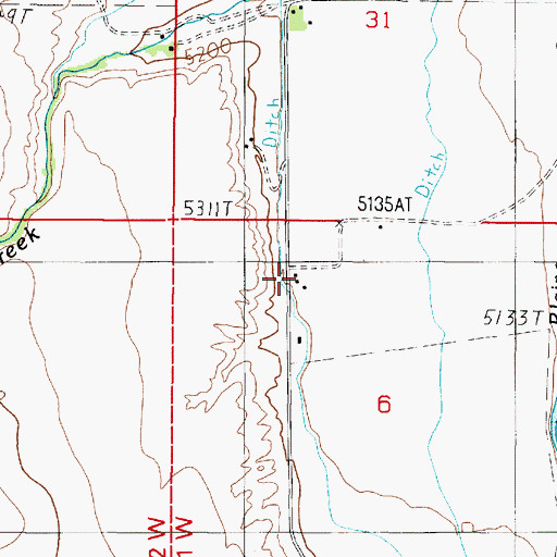 Topographic Map of 07S01W06BBAC01 Well, MT