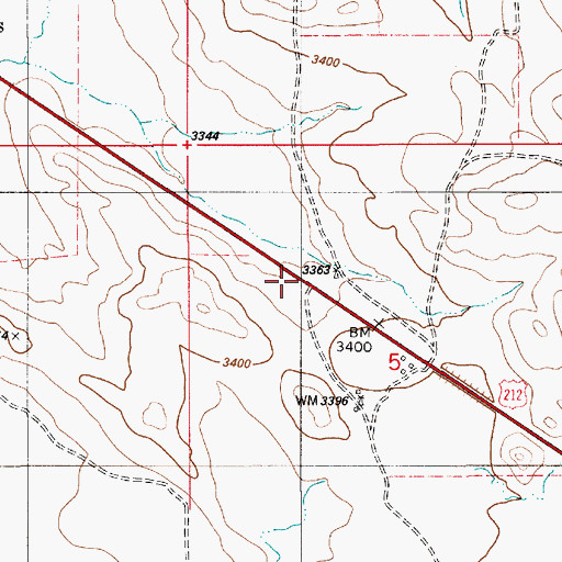 Topographic Map of 07S55E05BB__01 Well, MT