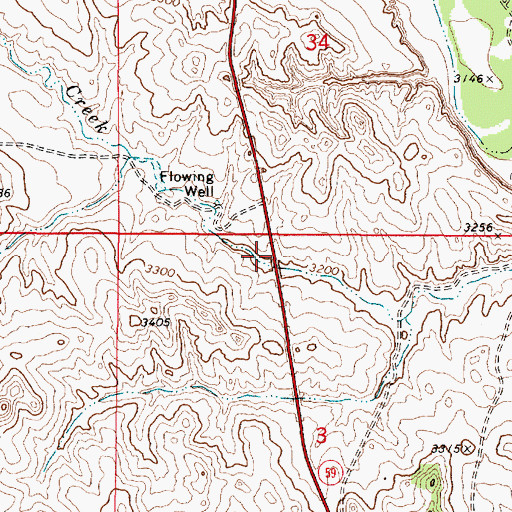 Topographic Map of 06S52E34CCD_01 Well, MT