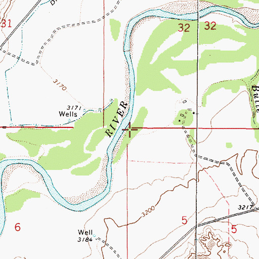 Topographic Map of 06S50E31DD__01 Well, MT