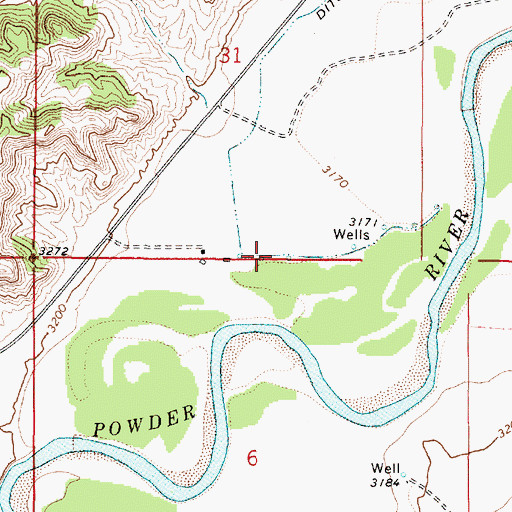 Topographic Map of 06S50E31DCCD01 Well, MT