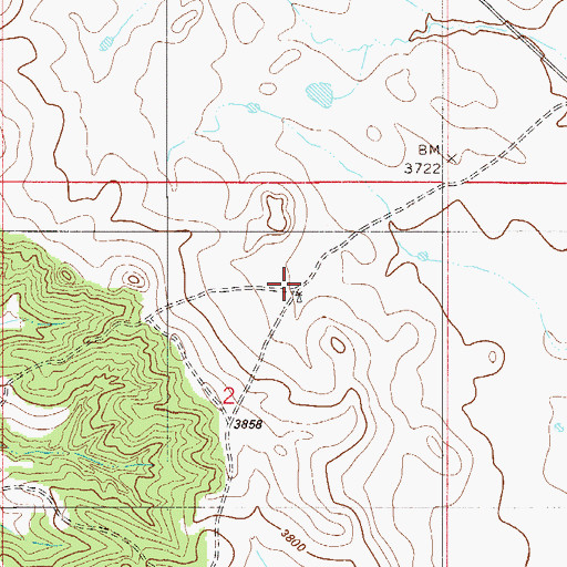 Topographic Map of 07S55E02ABDC01 Well, MT