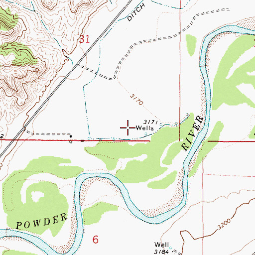 Topographic Map of 06S50E31DCC_02 Well, MT